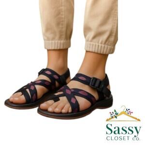 SKECHERS Goga Mat – Velcro Sport Sandals, Blue/Pink, Sz 6